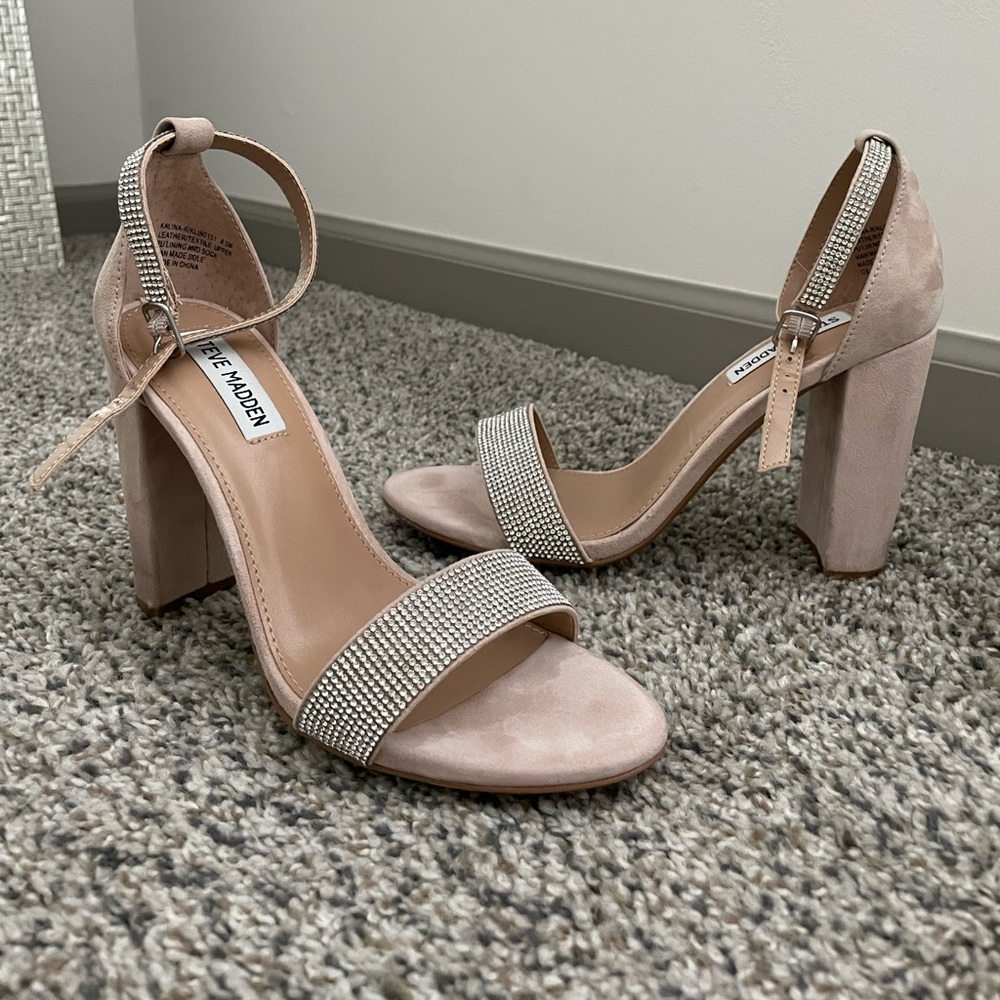 Steve Madden Block Heels with Rhinestones